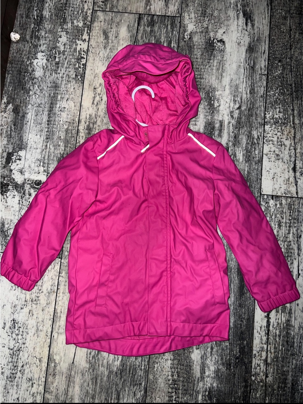 Girls hot pink Cat & Jack hooded rain jacket